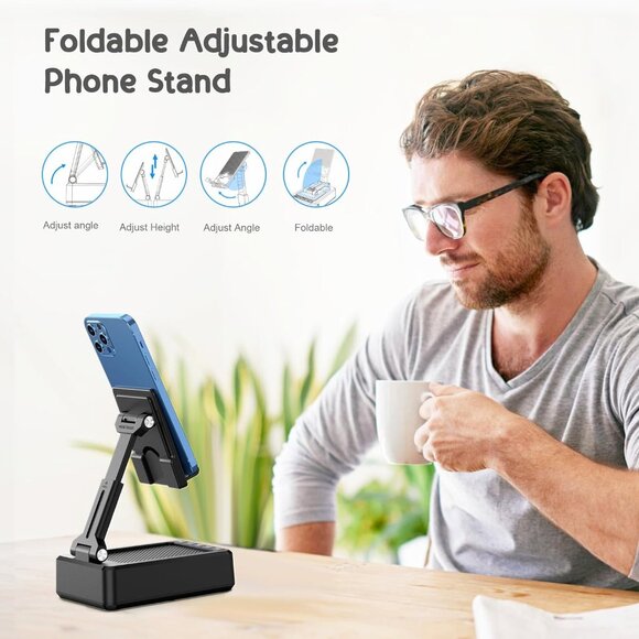 Foldable Cellphone Stand with Bluetooth Speaker and Power Bank Birthday Gifts fo - Picture 4 of 8
